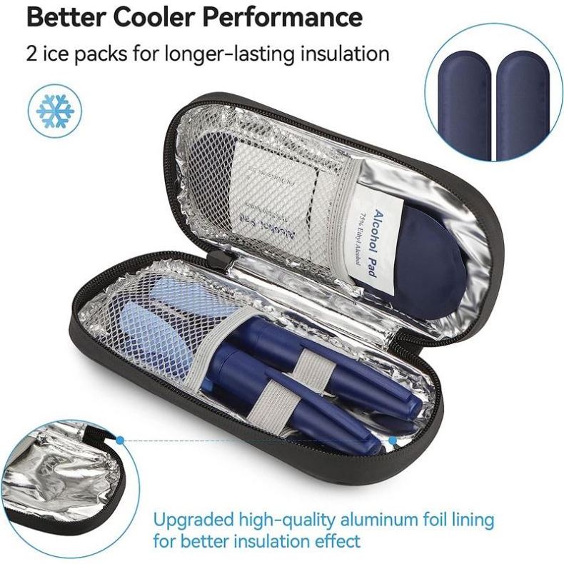 Travel Kits Medical Cooler EVA Case Insulin Travel Cooler Bag Waterproof Medical Carry Pouch