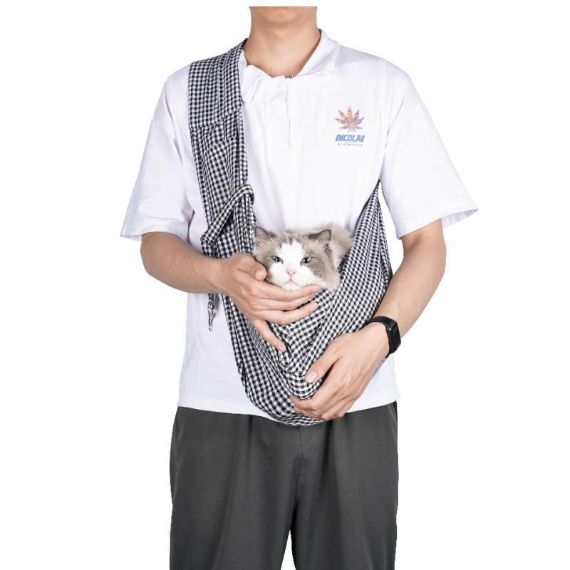 New foldable portable chest cat backpack single shoulder crossbody dog cat pet large capacity cat bag wholesale