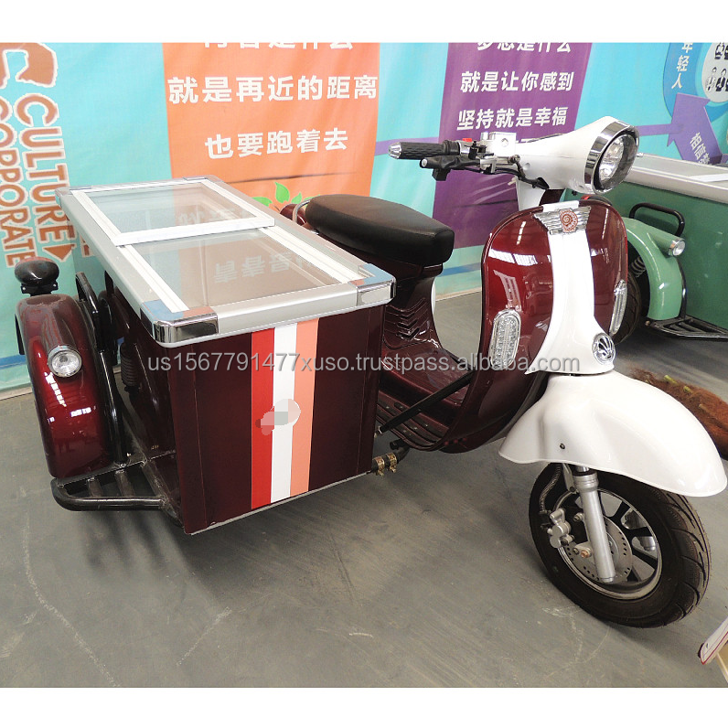 piaggio ape food cart scooter moped sidecar icecream machines electric mobile 3 wheels ice cream bike with freezer ice bike