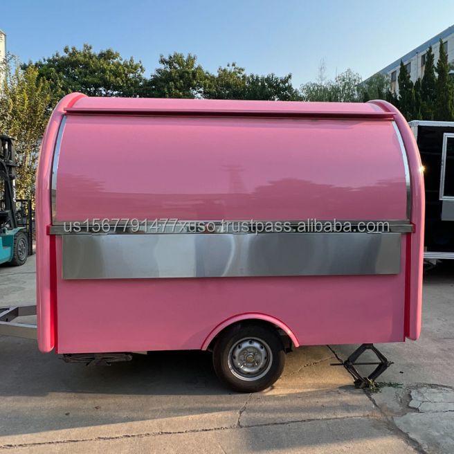 mobile mini Ice Cream food cart small fast food trailer fully equipped snack machines food truck for sale