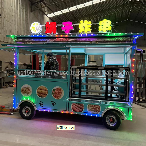 Europe Mobile Food Truck Tricycle Hot Dog Cart sand Beer Bar Ape Fried Ice Cream Food Truck Fully Equipped