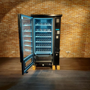 Refrigerated Vending Machine, 36 Slots With Bill Acceptor in Black Food and Beverage Vending Machine Cold Snacks