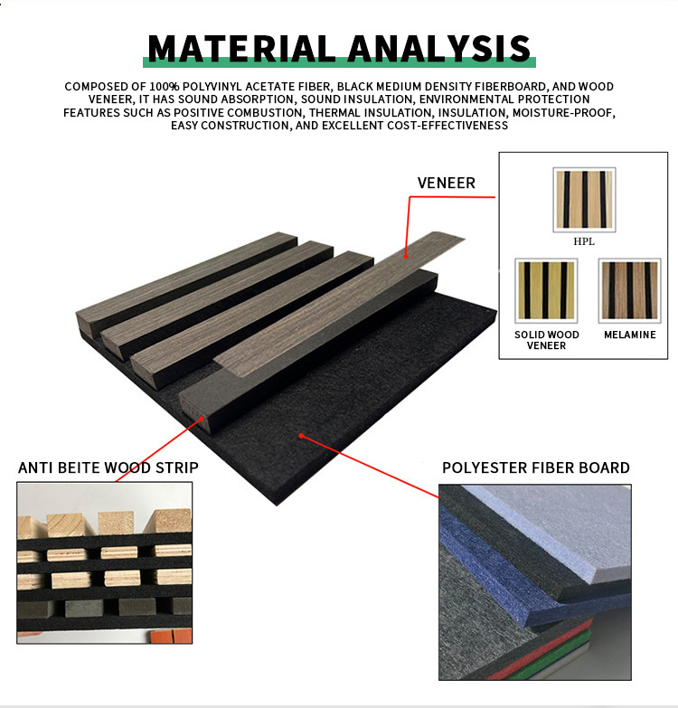 Best Fireproof 3D Decorative Gray Natural Wood Veneer Panel Sound-Insulating Wall Panel Interior Sound-Absorbing Acoustic Panels