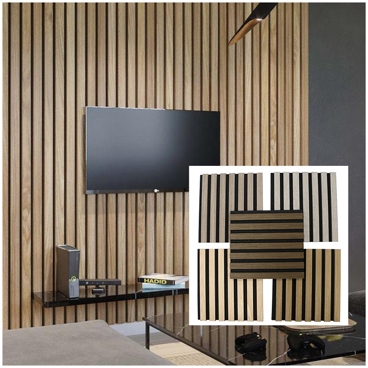 Modern 600*600mm Akupanel Oak Wood Acoustic Panel Sound Insulation Wall Panel with 3D Model Design Wood Slat Wall