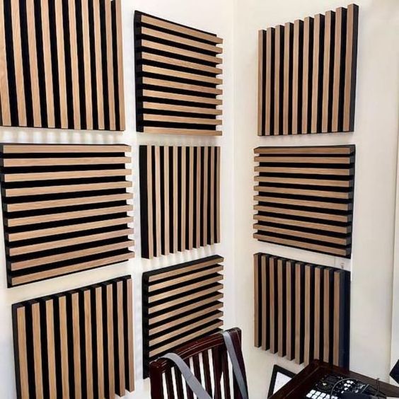 Modern 600*600mm Akupanel Oak Wood Acoustic Panel Sound Insulation Wall Panel with 3D Model Design Wood Slat Wall