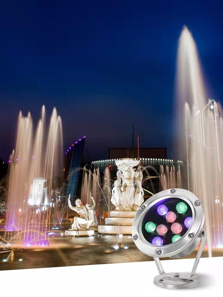 Outdoor Lamp Waterproof IP68 Underwater Lighting For Fountain Lights Led RGB Square Swimming Pool Light