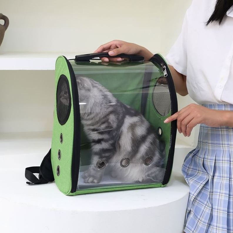 hot sale portable cat bag breathable cat large space transparent cat and dog bag pet backpack laser dog backpack pet bag