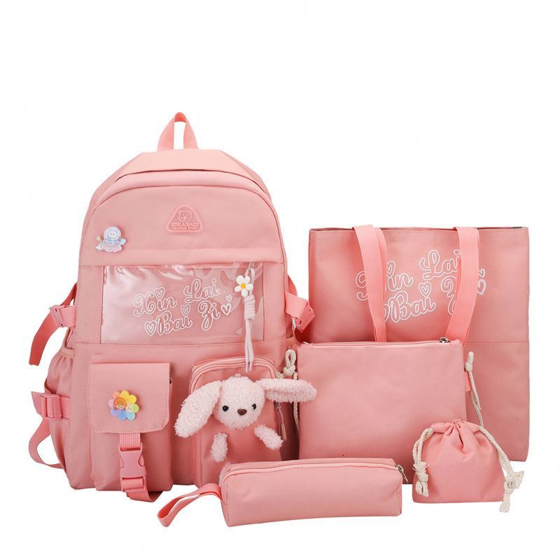 Low Price Fashion customizable  5 Pcs Set Waterproof Backpack Girls Travel Backpack For Student School Bags