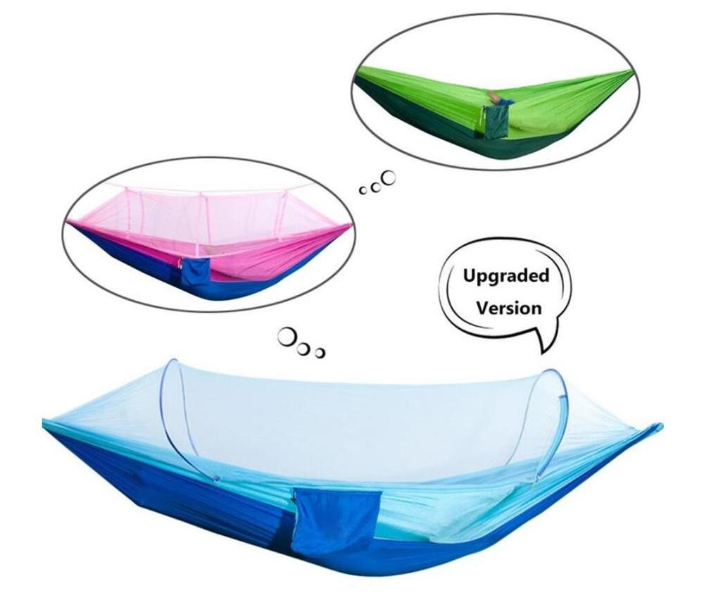 Lightweight portable parachute hammock Factory rain fly awning Camping hammock with mosquito net Travel awning hammock