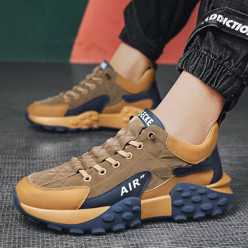 2024 Suede leather upper men's outdoor non-slip sneakers lace-up hiking outdoor travel shoes men's dress casual shoes