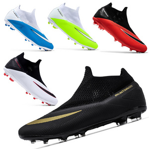 soccer shoes football original Men Breathable Indoor Long Spikes Ankle Training Football Boots Kids Boys Professional Non Slip