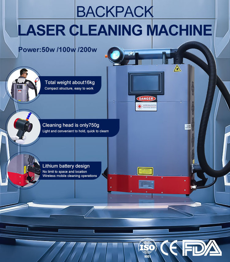 FTL Backpack pulse laser cleaning machine rust removal laser cleaning of metal laser metal cleaning machine