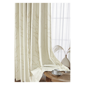 55/56" inch 140cm width high quality modern linen look curtains embroidery fabrics