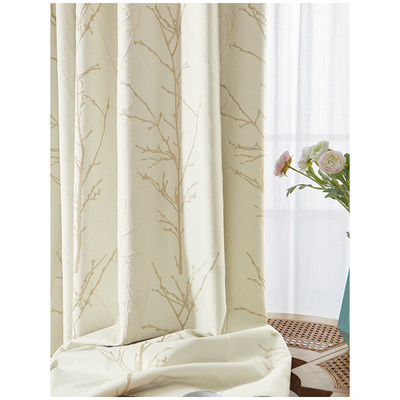 110"inch 280cm width wholesale embroidery double faced luxury curtain blackout fabric roll textiles