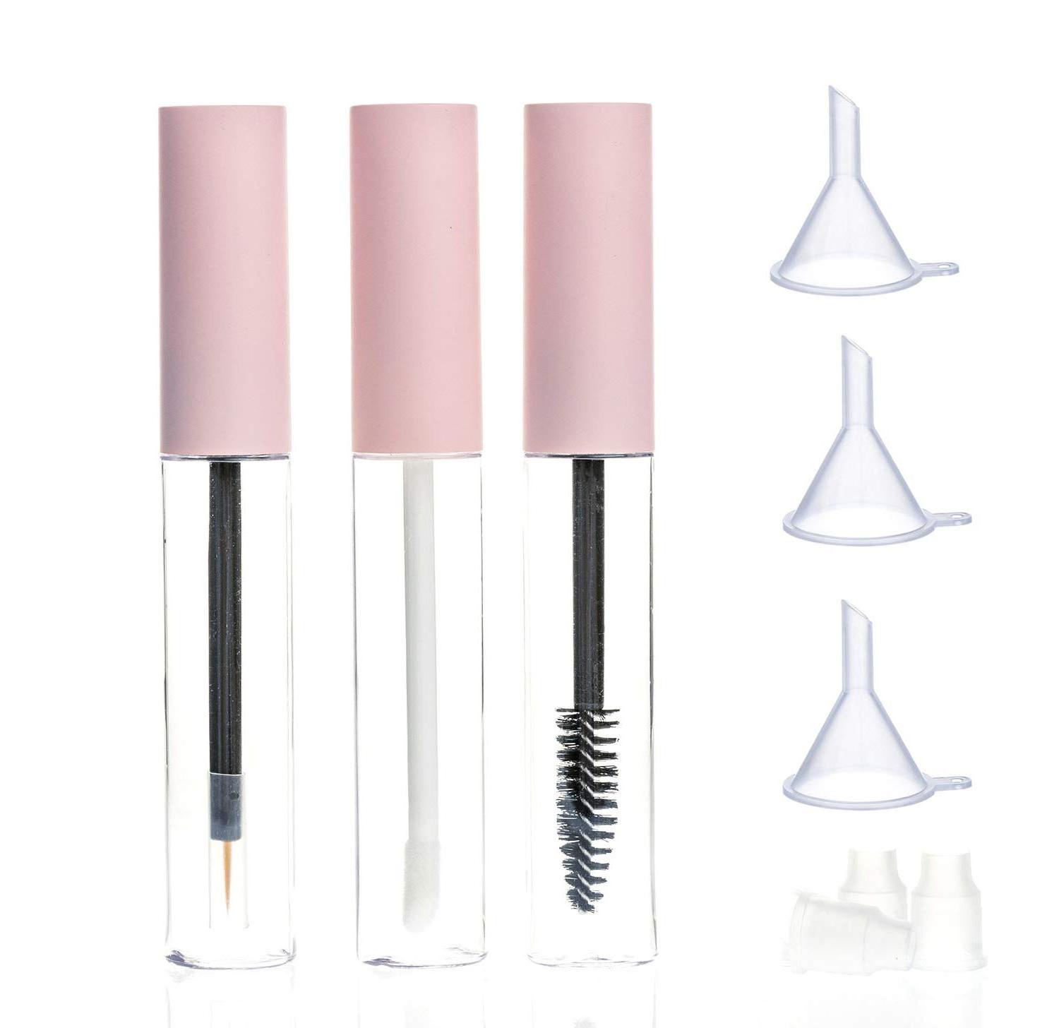 10ml Mini Mascara Tube Empty Pink Eyelash Brush Bottle Sets Wand Brush Travel DIY Makeup Tool Eyelash Cream Container