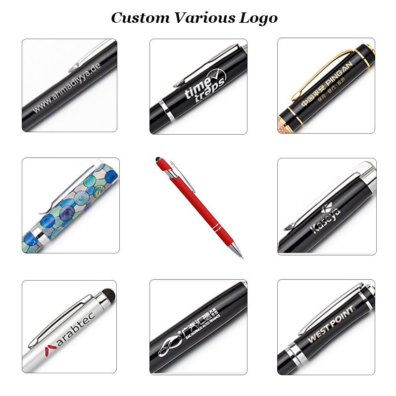 Promotion Gifts Stationary 0.5 mm Colored Soft Rubber Plastic Touch Stylus Ball Pen Custom Logo Ballpoint Pen for Mobile Phone