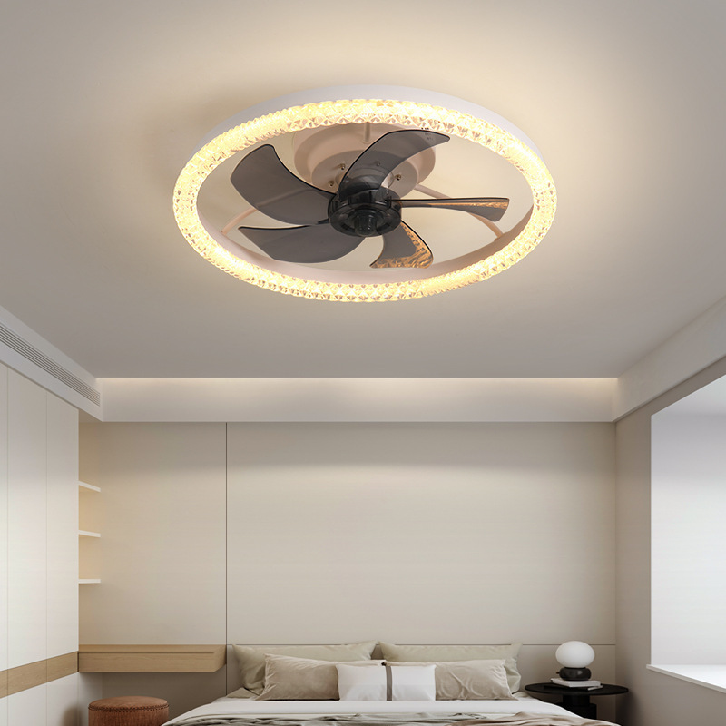 Ceiling Mounted Fan Lamp Household Bedroom Modern Living Room Fan Ceiling Lamp Remote Controlled Restaurant Ceiling Fan Lamps