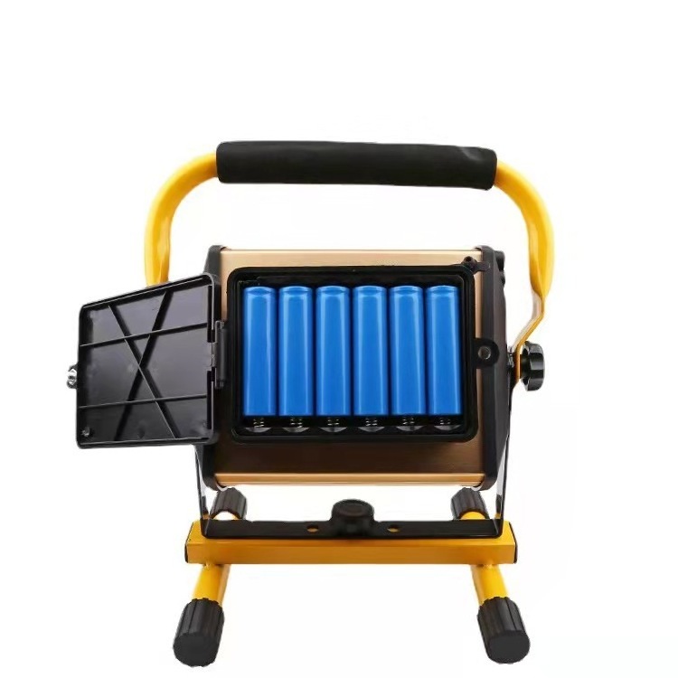 Slim Rechargeable Portable Super Bright Floodlights Outdoor Emergency Work IP66 IP67 Waterproof RGB Led 50W Solar Flood Light