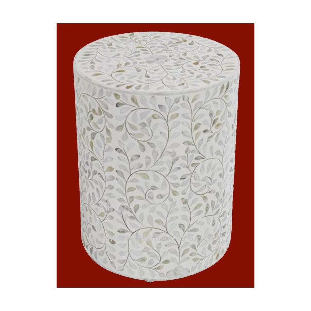 Luxury Indian Manufacturer And Export Mother Of Pearl With MDF Home Decoration Stool