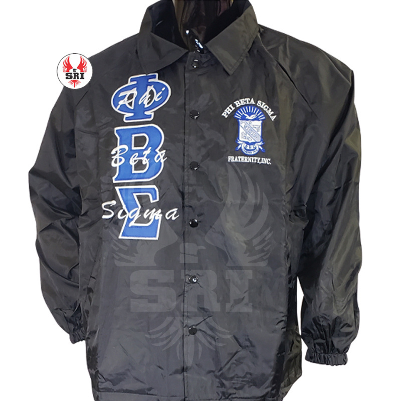 Phi Beta Sigma Fraternity Embroidery Men Coaches Jacket | Fraternity Embroidered BoysCustom Made Line Coaches Jacket