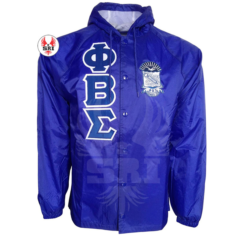 Phi Beta Sigma Fraternity Embroidery Men Coaches Jacket | Fraternity Embroidered BoysCustom Made Line Coaches Jacket