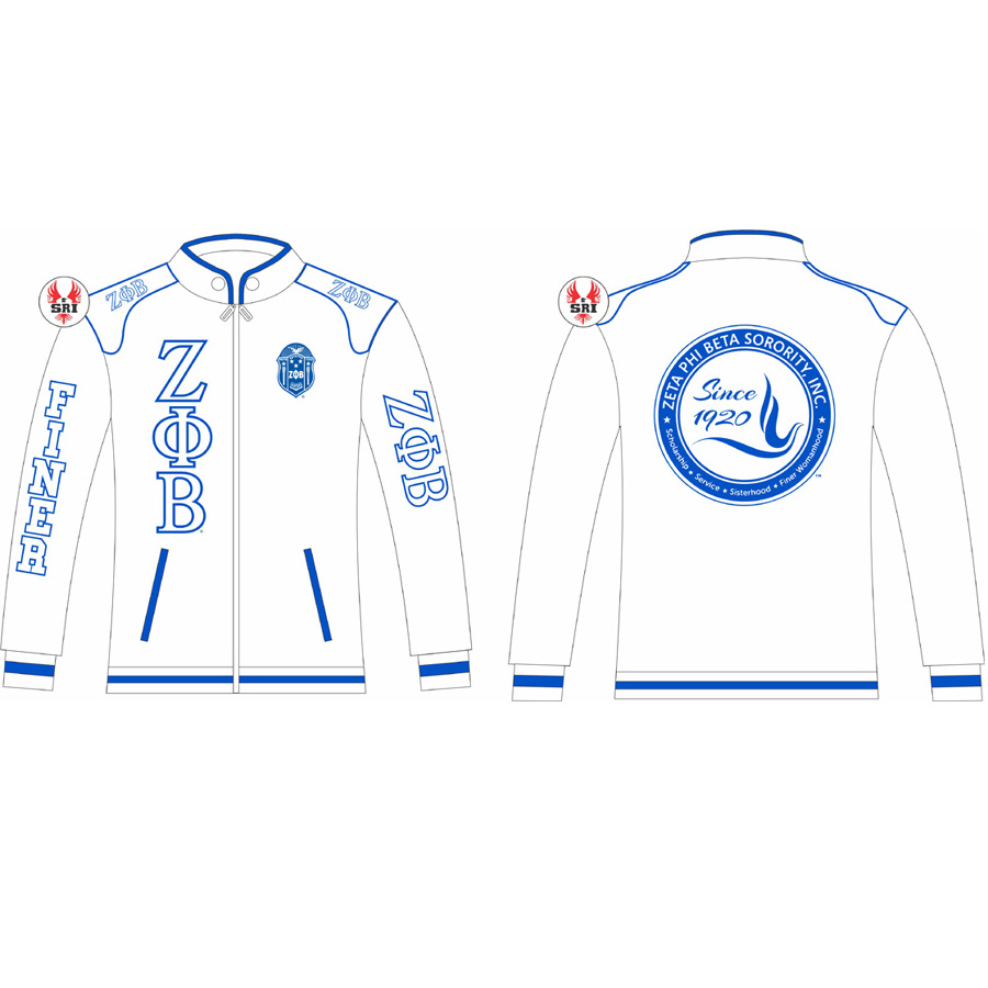 Zeta Phi Beta Sorority Embroidery Women Racing Jacket | ZPB Sorority Embroidered Ladies Customized Raccar Jacket