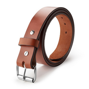 Hot Selling High Quality Classic Business Type Plain Real Leather belt Genuine Leather Belts Men's Belt