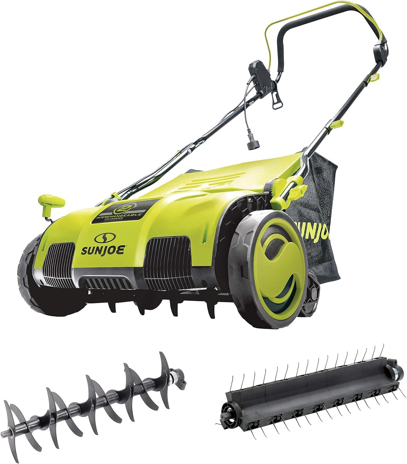 Sun Joe AJ801E 12-Amp, Electric Dethatcher and Scarifier w/Removeable 8-Gallon Collection Bag, 5-Position Height Adjustment