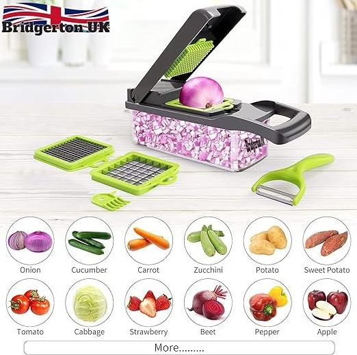 Premium Quality Vegetable Slicer Food Chopper Grade 420 Stainless Steel Blades with Soft Grip Handle