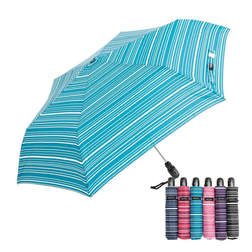 Waterfront Violet Navy Blue Fully Automatic Three Fold Umbrellas