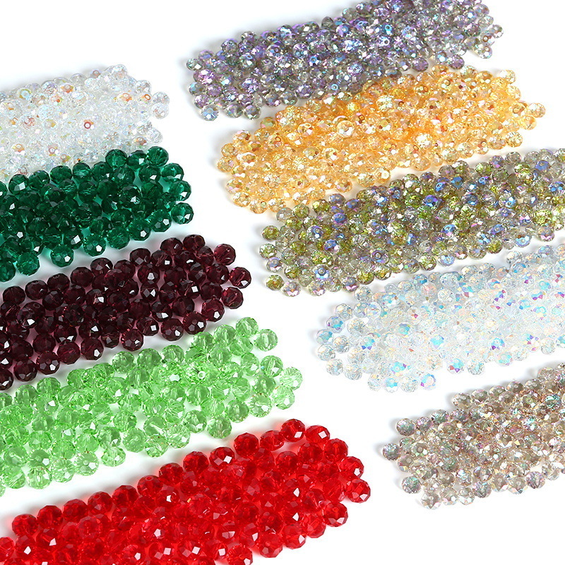 3A Electroplated Aurora Magic Colored Glass Crystal Beads Loose Beads Cut Flat Bead DIY Jewelry Accessories Wholesale