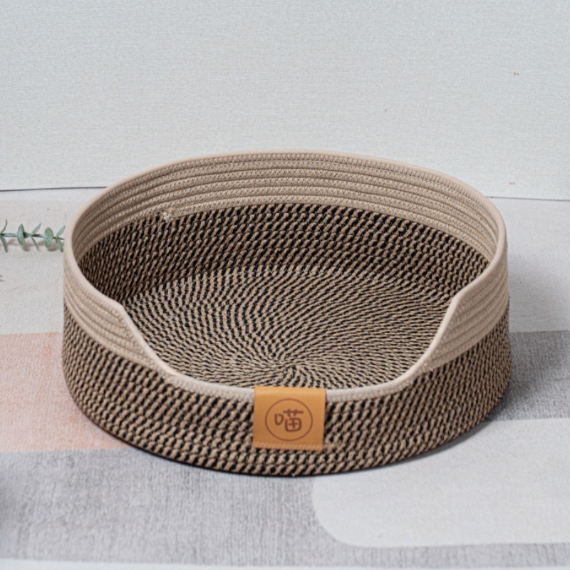 Woven Cat Nest Cat Scratch Board Nest Hand-Woven Mat Summer Cat Bed Pet Mat Rattan Woven Dog Nest Grasp Wear-Resistant Wholesale