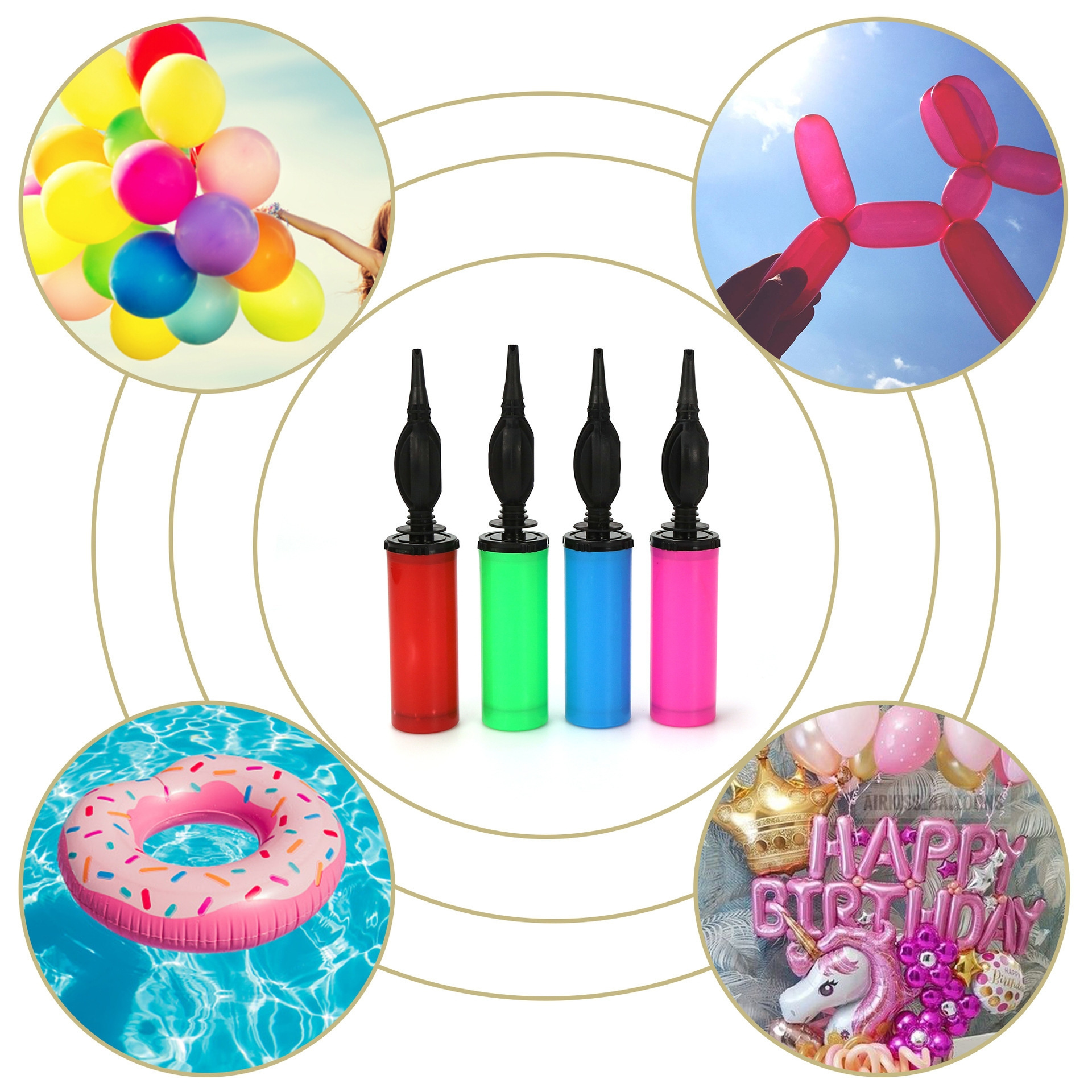 New Balloon Pump Hand air Inflator portable  Birthday Party original plastic balloons hand pump ballon