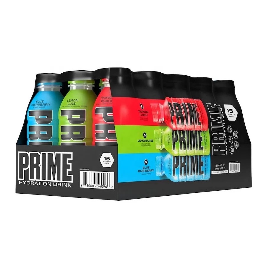 Prime Energy Drink / PRIME Hydration Drinks by KSI x Logan Paul (500ml) Pack Of 12, Bulk Supplier