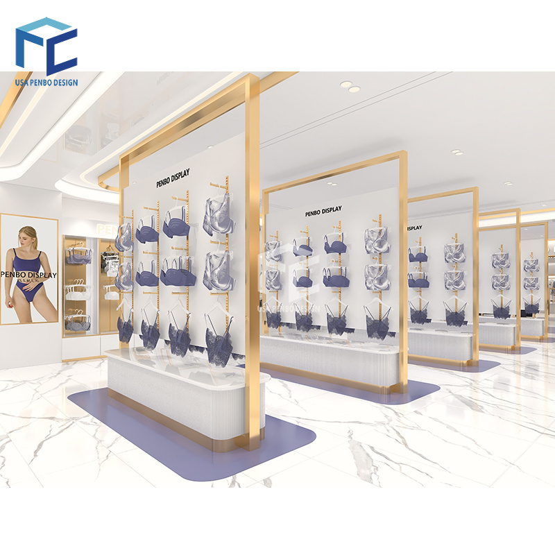 Luxury Sexy Lingerie Stores Design Customized Display Showcase And Display Rack Decoration For Underwear Shop