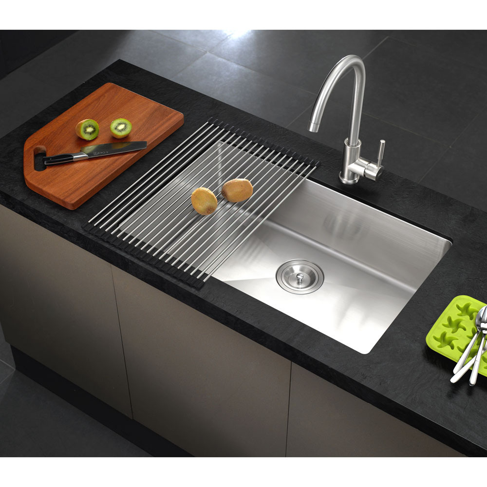 UPC 16 GAUGE UNDERMOUNT STAINLESS STEEL KITCHEN HANDMADE SINK WITH FAUCET