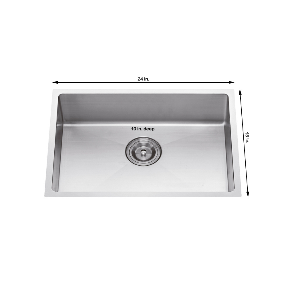 UPC 16 GAUGE UNDERMOUNT STAINLESS STEEL KITCHEN HANDMADE SINK WITH FAUCET