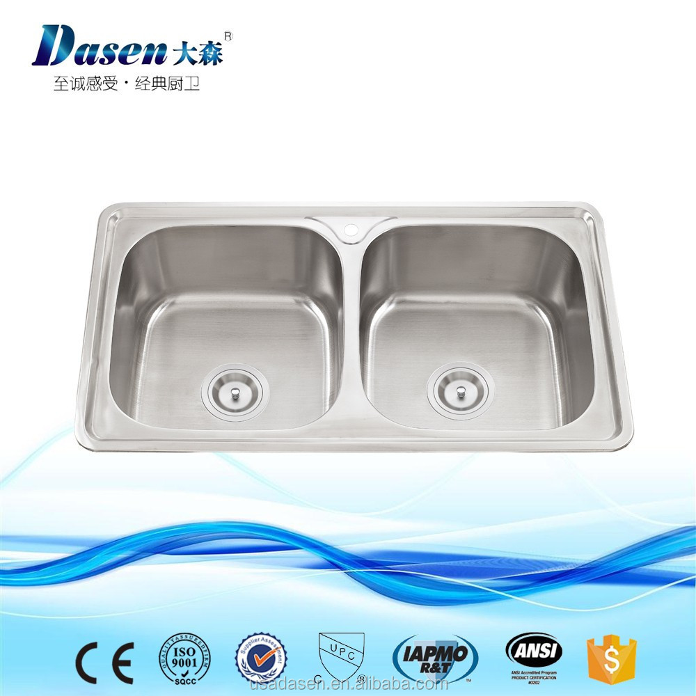 Inox table top 810 x 430mm dish washing trough sink basket Stainless steel kitchen sink