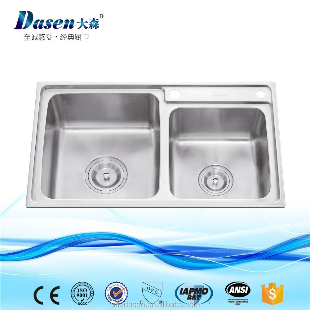 Inox table top 810 x 430mm dish washing trough sink basket Stainless steel kitchen sink