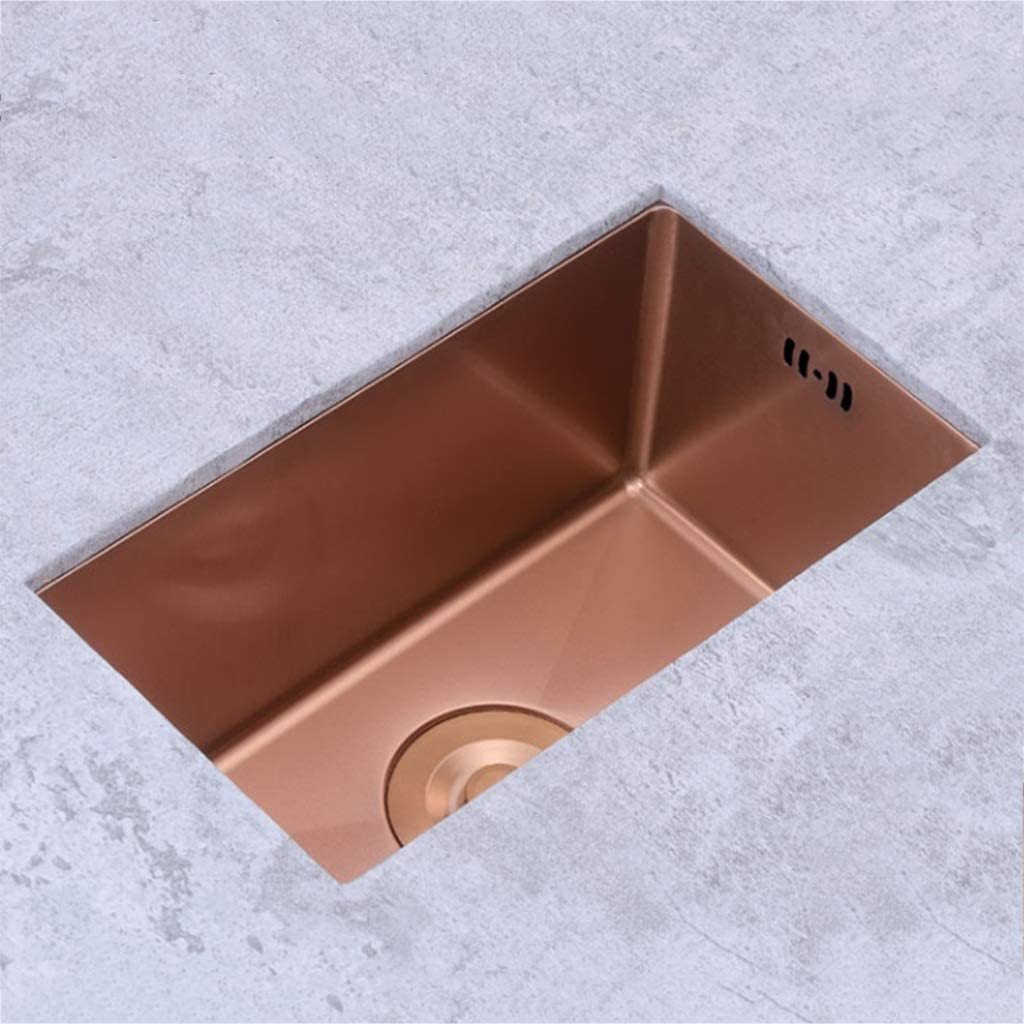 Single Bowl SUS 304 Golden Luxury Stainless Steel Rose Gold Sink