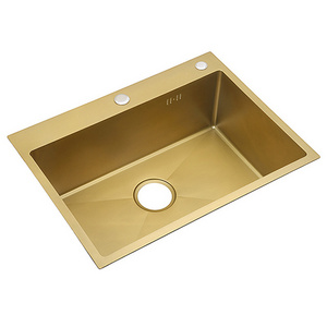 Single Bowl SUS 304 Golden Luxury Stainless Steel Rose Gold Sink