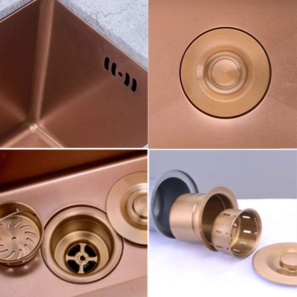 Single Bowl SUS 304 Golden Luxury Stainless Steel Rose Gold Sink