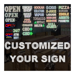 Manufacturer custom led sign open oude fast delivery letter smoke shop led sign for board outdoor advertising business