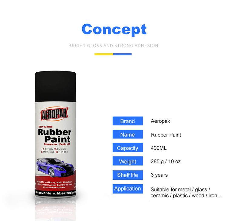 Aeropak Aerosol Peelable and Protect Rubber Coating Paint For Auto