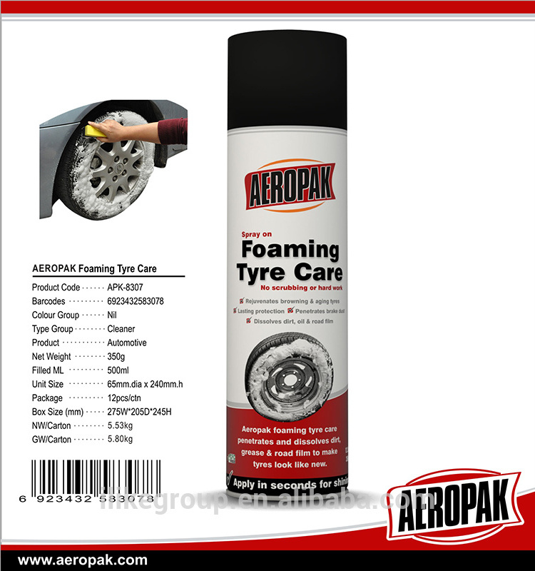 Aeropak Car Detailing formula car wash care tires cleaner  spray tyre polish