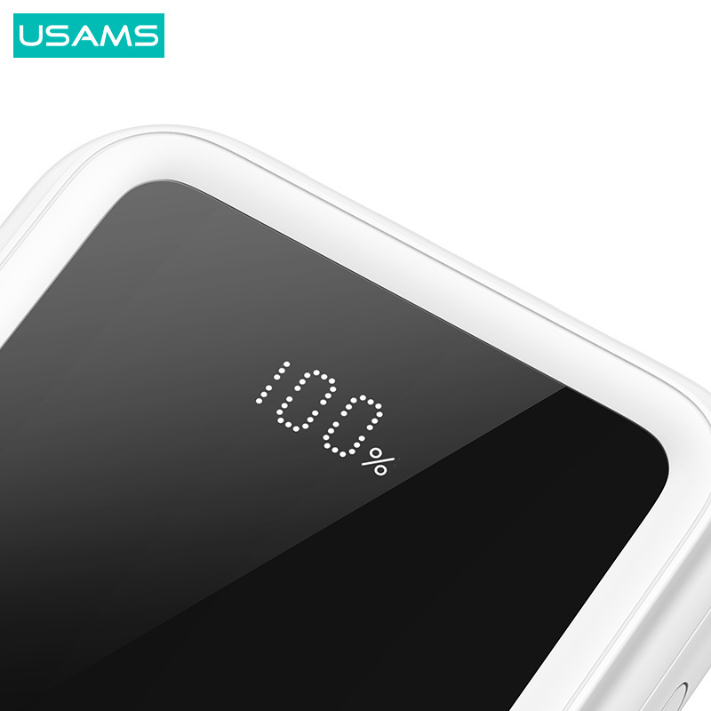 Usams cd194 3 in 1 built in cable usb travel power bank 10000 mah mini portable dual-port digital display powerbank