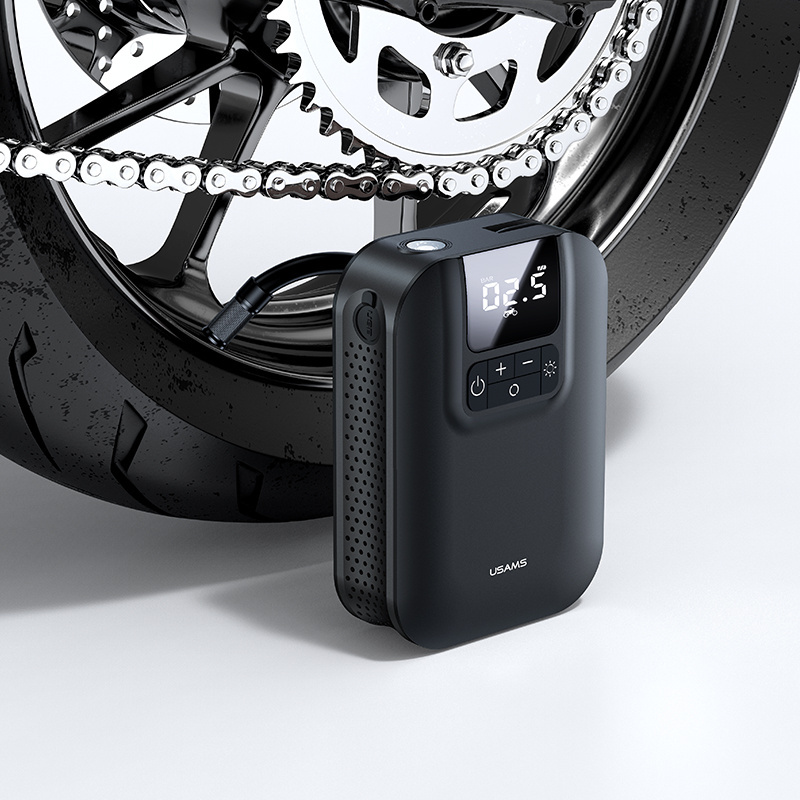 USAMS Best Portable Cordless Handheld Tire Inflator Mini Air Compressor 5000mAh Battery Air Pump Digital Tire Inflator for Car