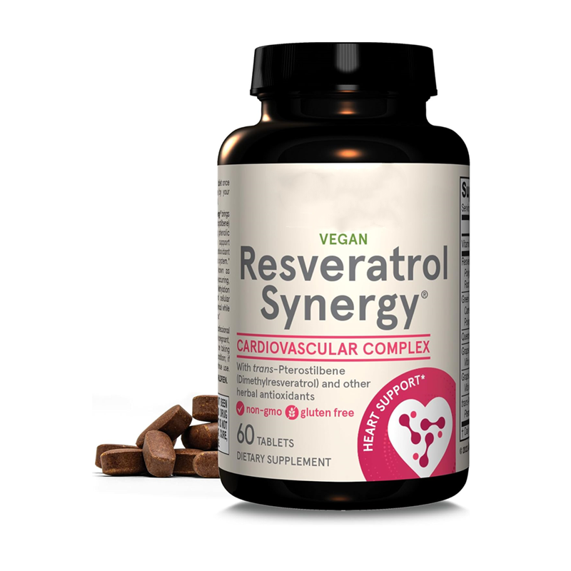 Resveratrol Synergy 200 mg 60 Tablets Healthy Antioxidant Status With Trans Pterodactyl Heart Health Including Grape & Green Tea