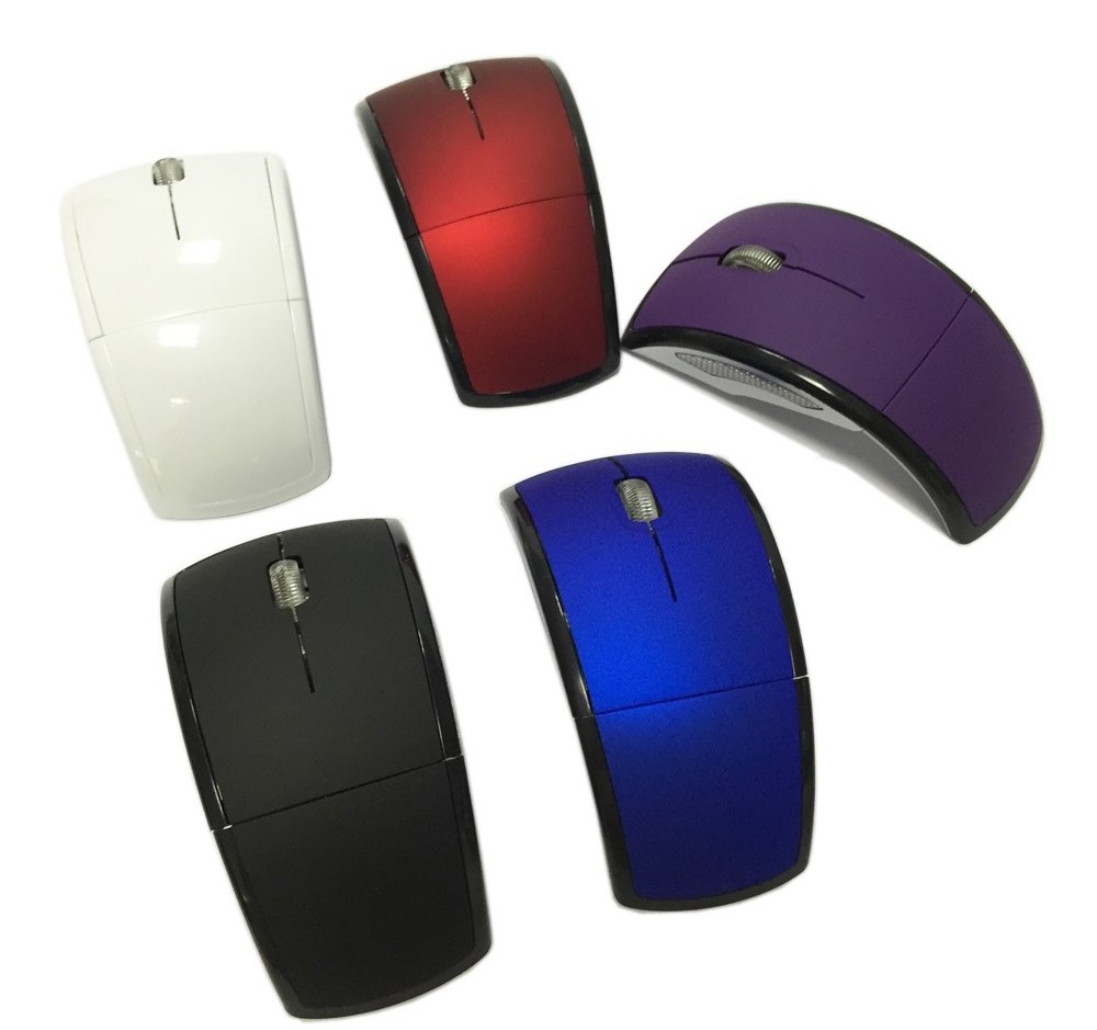 Wholesale Business Foldable Arc Mouse Promotional Gift Mice Folding Arc 2.4G Wireless Mouse