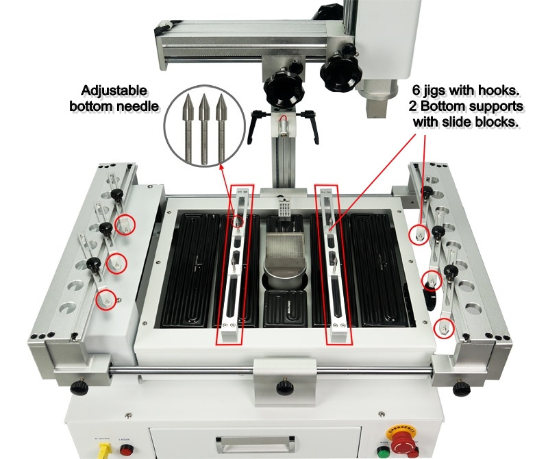 LY R690 V.3 BGA Rework Station New & Used 3 Zones Hot Air Touch Screen Solder Stations with Laser Point 4300W EU Plug